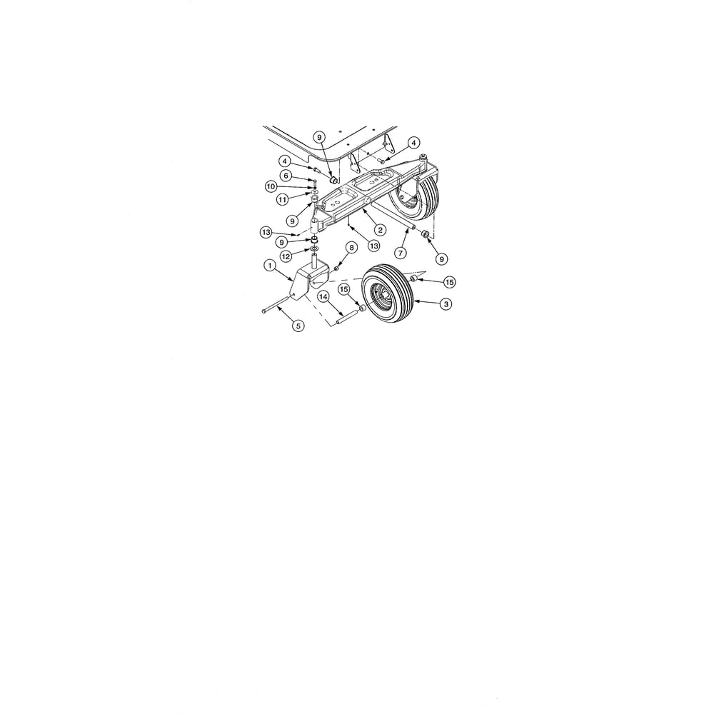 Front Axle Diagram and Parts List for 17AI2ACP756  Cub Cadet Lawn Tractor